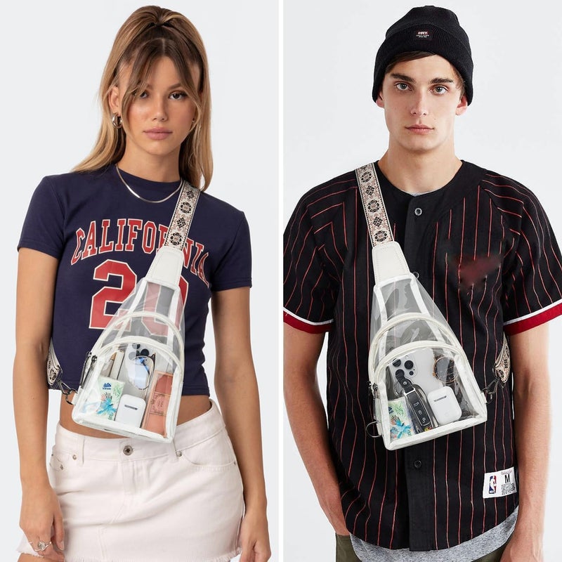 LATMAP Clear bags Stadium Approved Crossbody Sling Bag Fanny Pack Backpack Purses for Women Men Belt bag for stadium events - Image 2